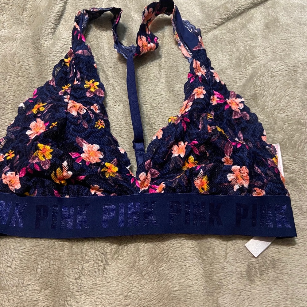 PINK Bralette Flowers